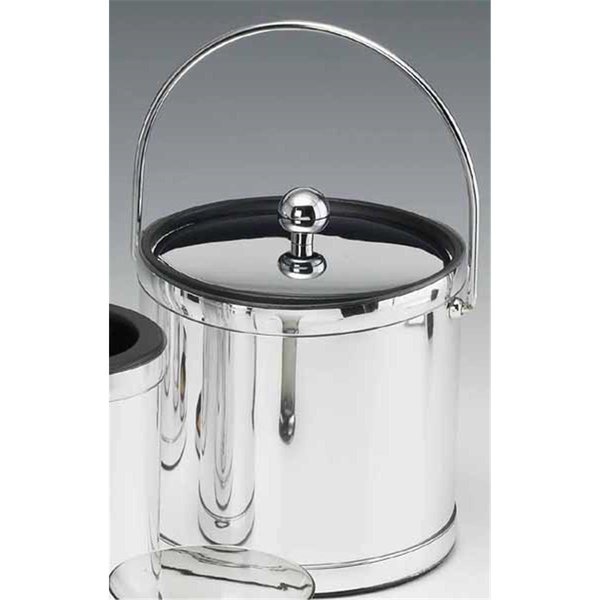 Sharptools Mylar Polished Chrome 3 Quart Ice Bucket with Bale Handle Bands and Metal Cover SH88577